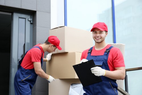 Packing materials and wrapped furniture ready for moving day