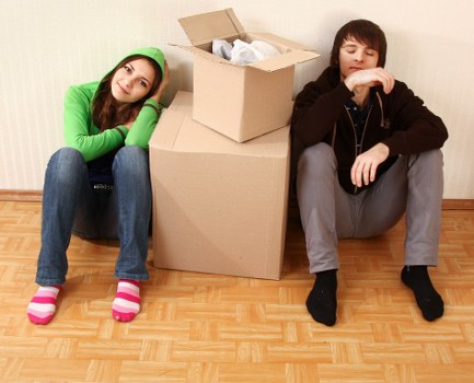 Careful loading of furniture and boxes for a local flat relocation