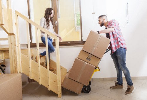 Packing and loading household items for a Morden house move